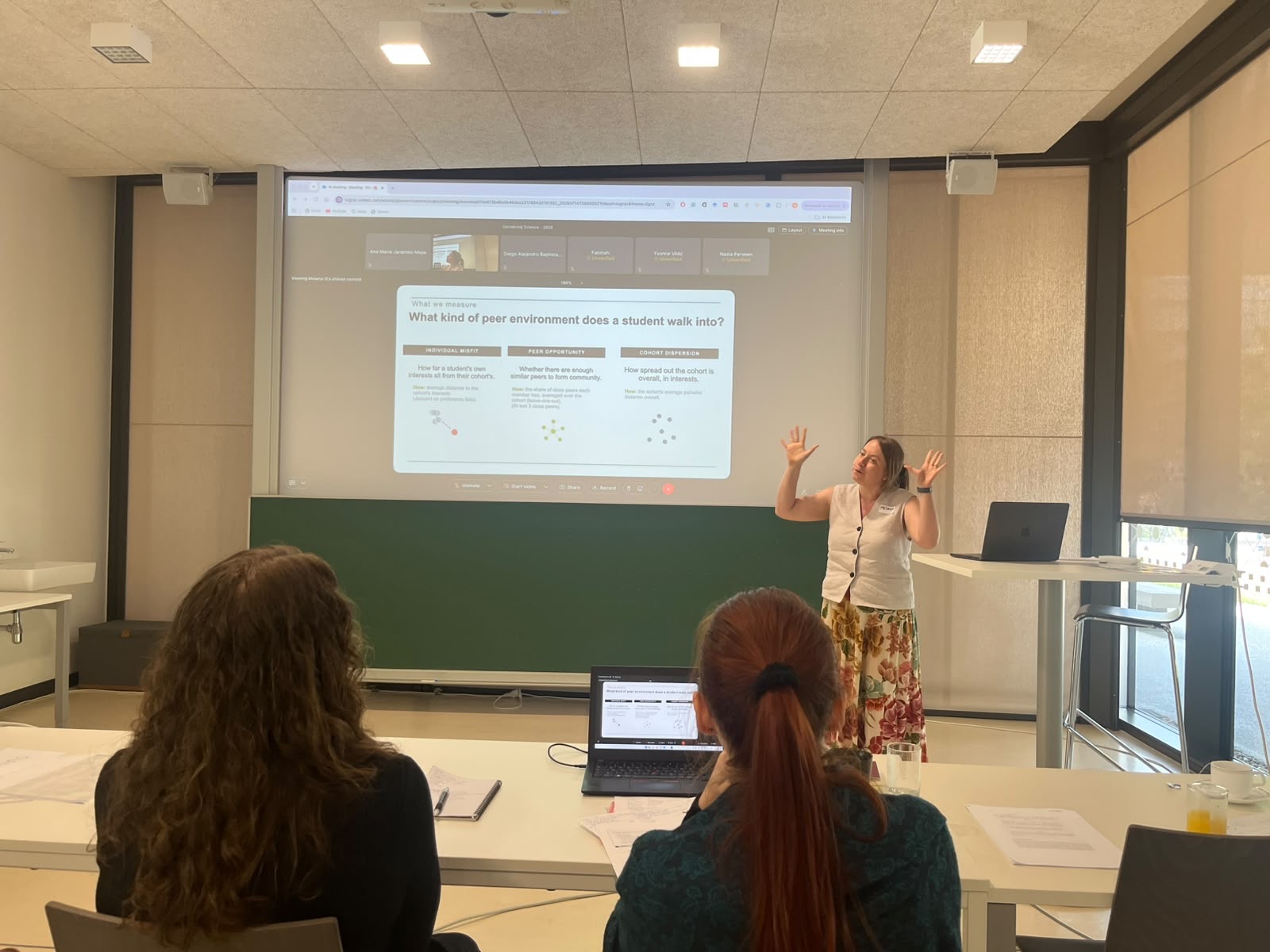 Melanie presenting at the Gendering in Science Workshop