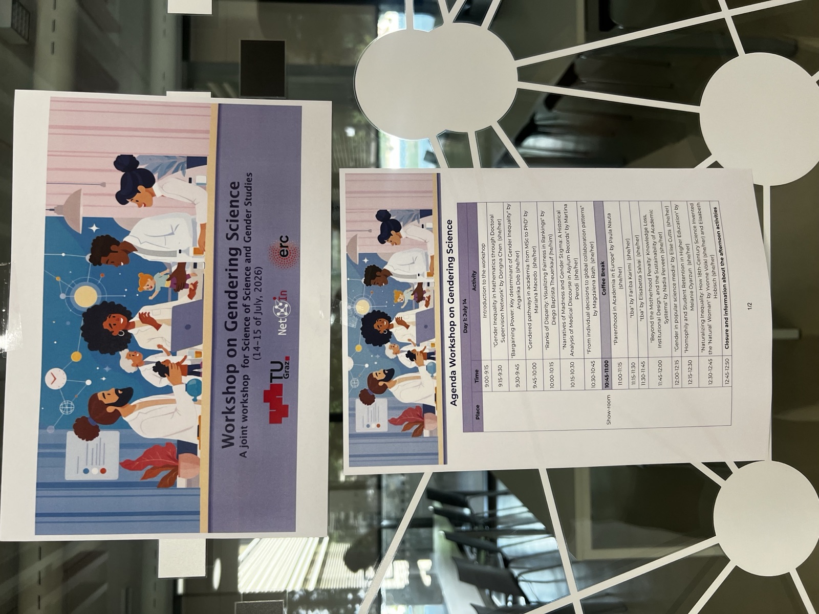 Gendering in Science Workshop poster and agenda at TU Graz